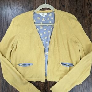 Anthropology Yellow Shrug Sweater